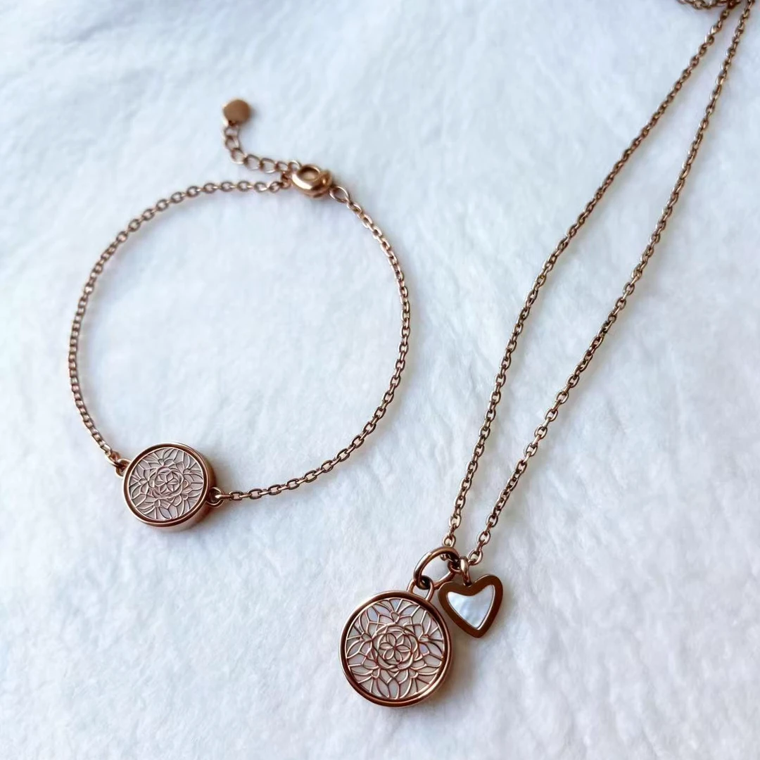 合金项链 复古白贝母香薰链