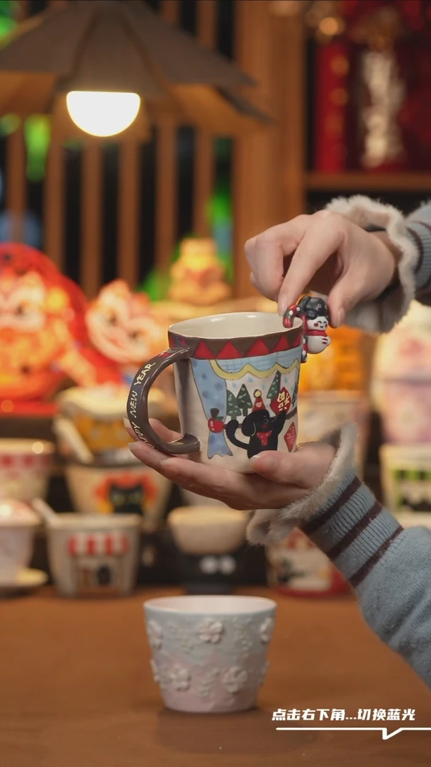 【闪购商品】杯子H054创意手绘陶瓷水杯
