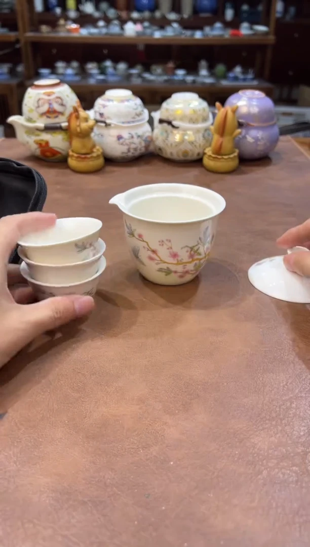 真的很便宜超好看会开片的旅行茶具