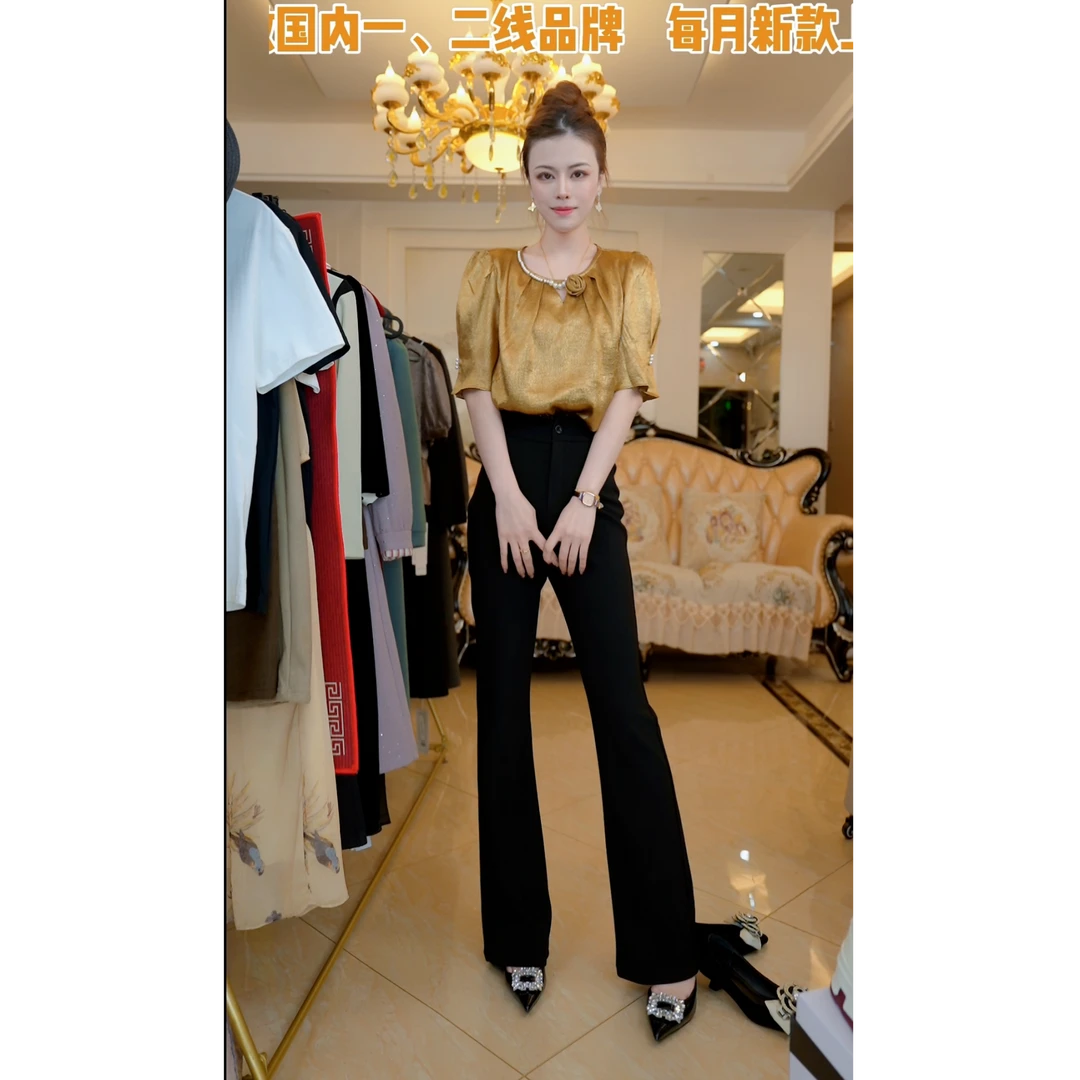 法式洋气时尚衬衫女2025夏季新款气质修身显瘦减龄百搭小衫5111