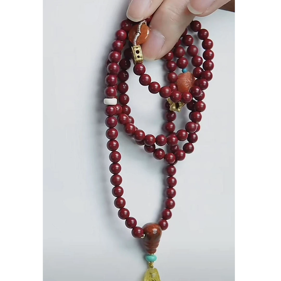 含辰砂工艺品朱砂多圈手链设计款简约百搭