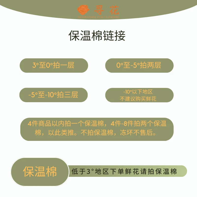 冬季低温地区请拍保温棉（本商品不参与凑单）鲜花