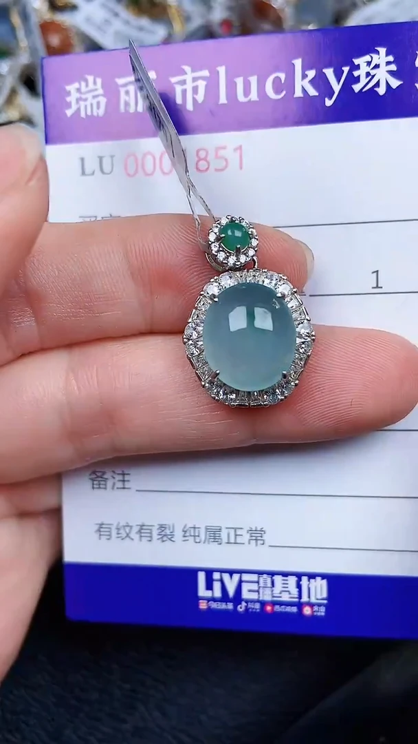 颈饰银S925镶嵌翡翠18551