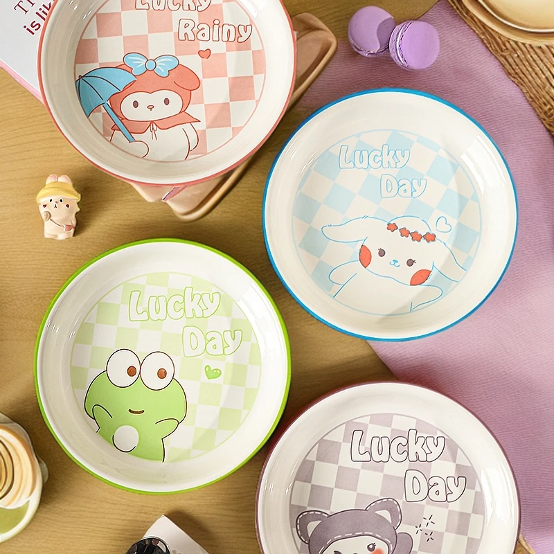 陶瓷盘子家用菜盘碟子儿童餐盘早餐盘深圆盘甜品盘碗家用2025新款