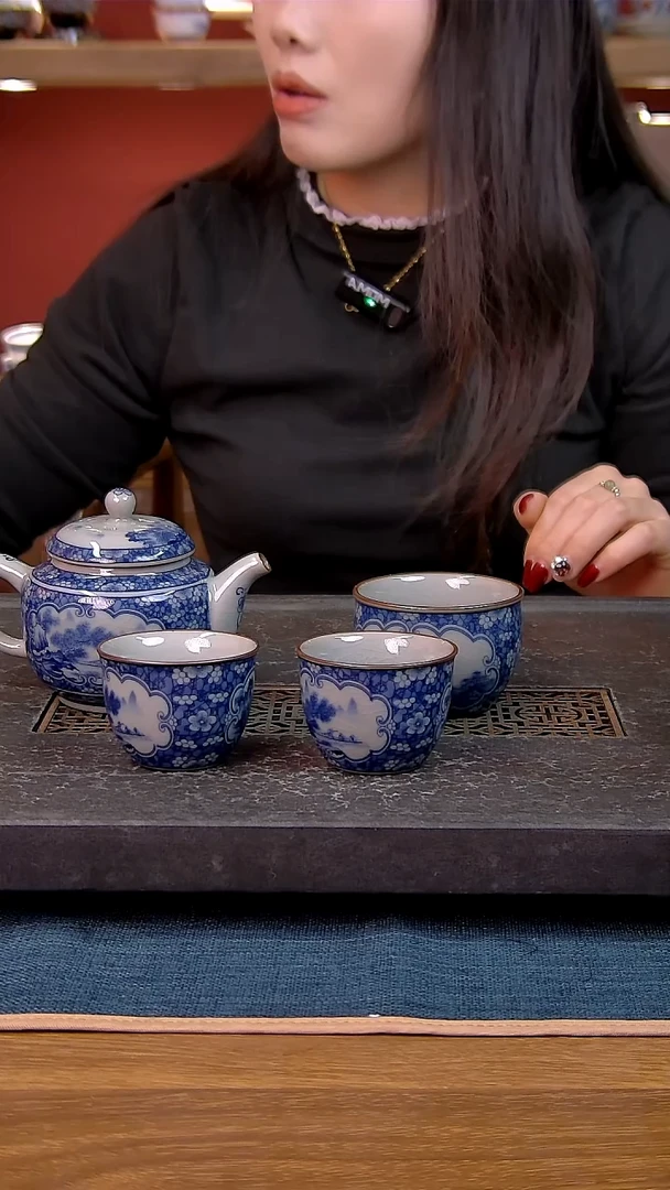 简装家用款4件套 老陶泥开片纹陶瓷茶具