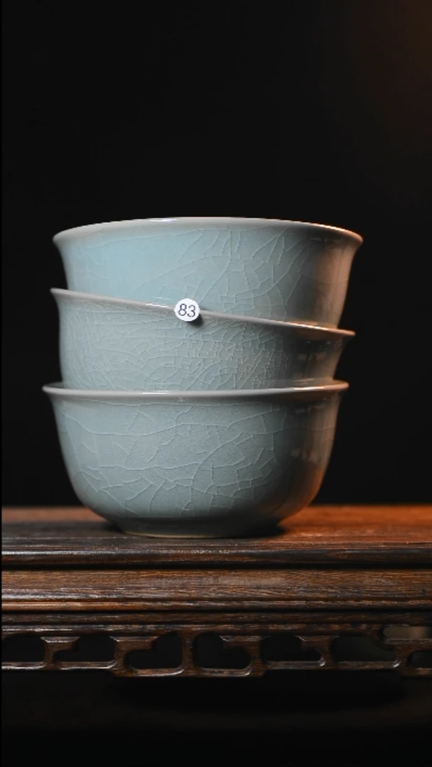 霈*83号三个碗全品清凉寺汝瓷