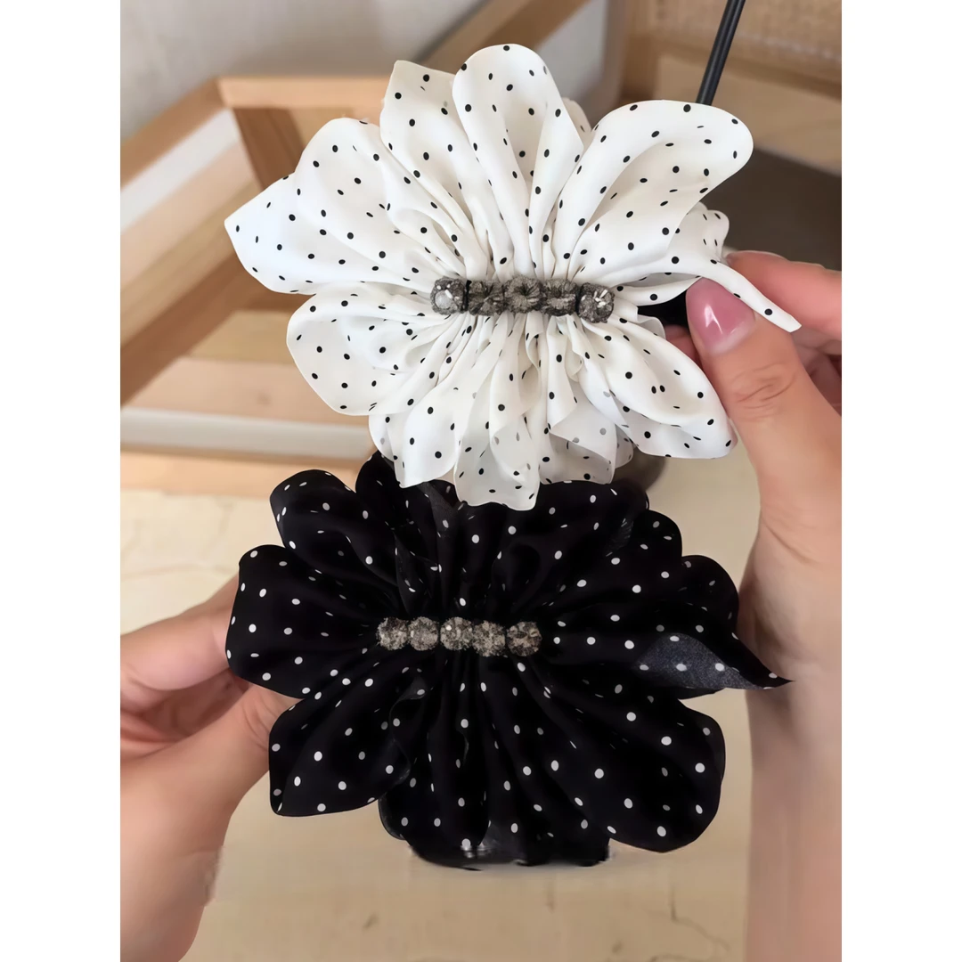 波点褶皱气质水钻香蕉夹后脑勺发饰竖发夹网红2025新款高级感头饰