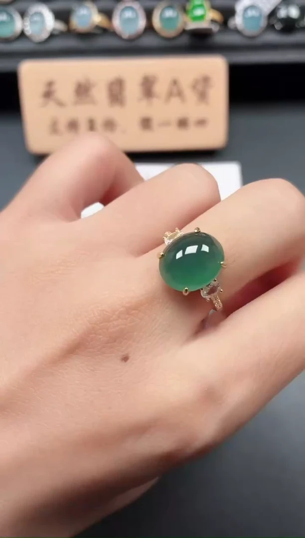 银S925镶嵌戒指翡翠11111