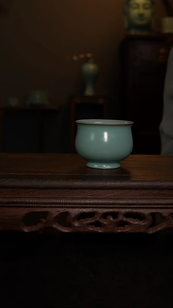 摆件仿古手工玉兰杯