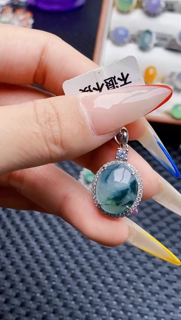 银S925镶嵌戒指翡翠6233