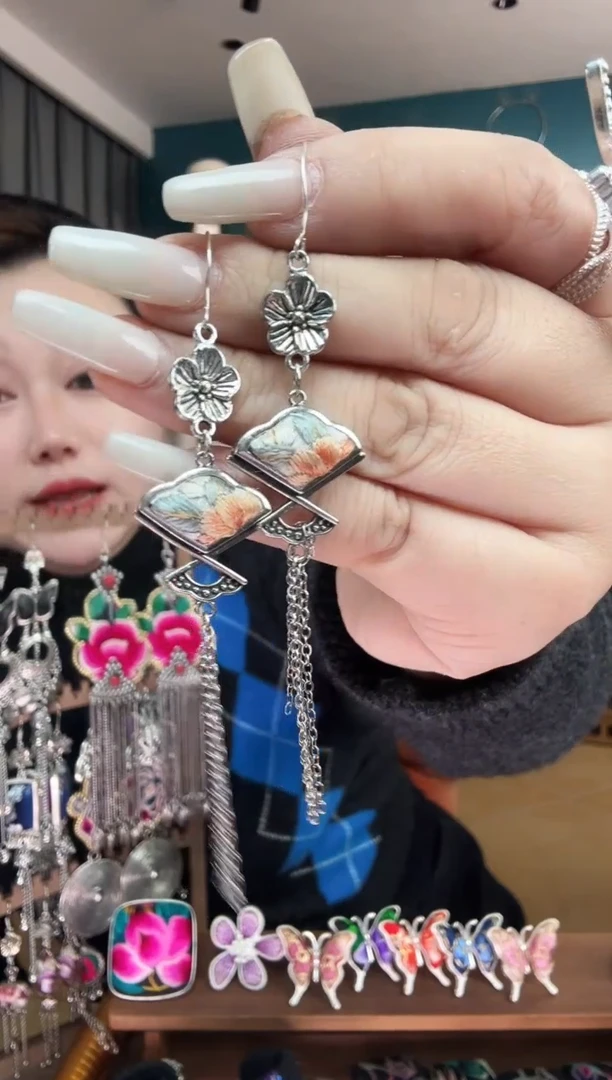 刺绣纯手工民族风刺绣耳环