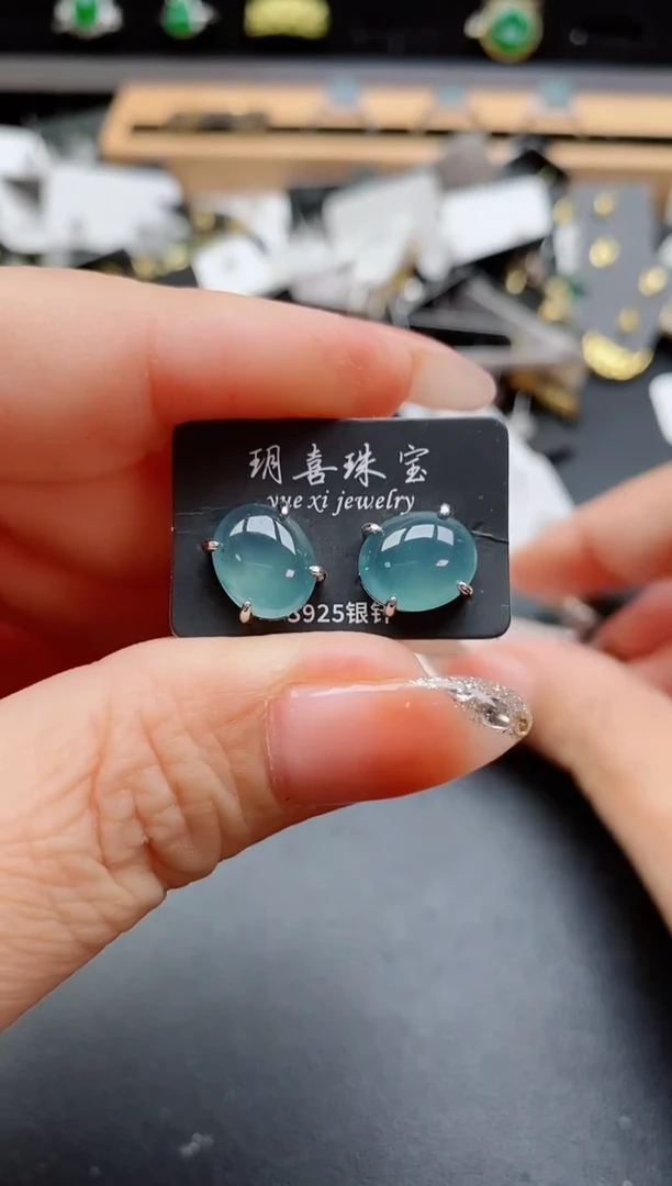银S925镶嵌戒指翡翠1