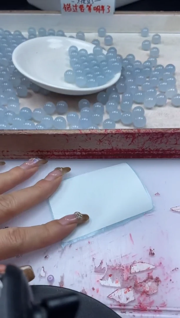 【闪购商品】玛瑙/玉髓颈饰未镶嵌w811冰川蓝玛瑙12mm*10颗