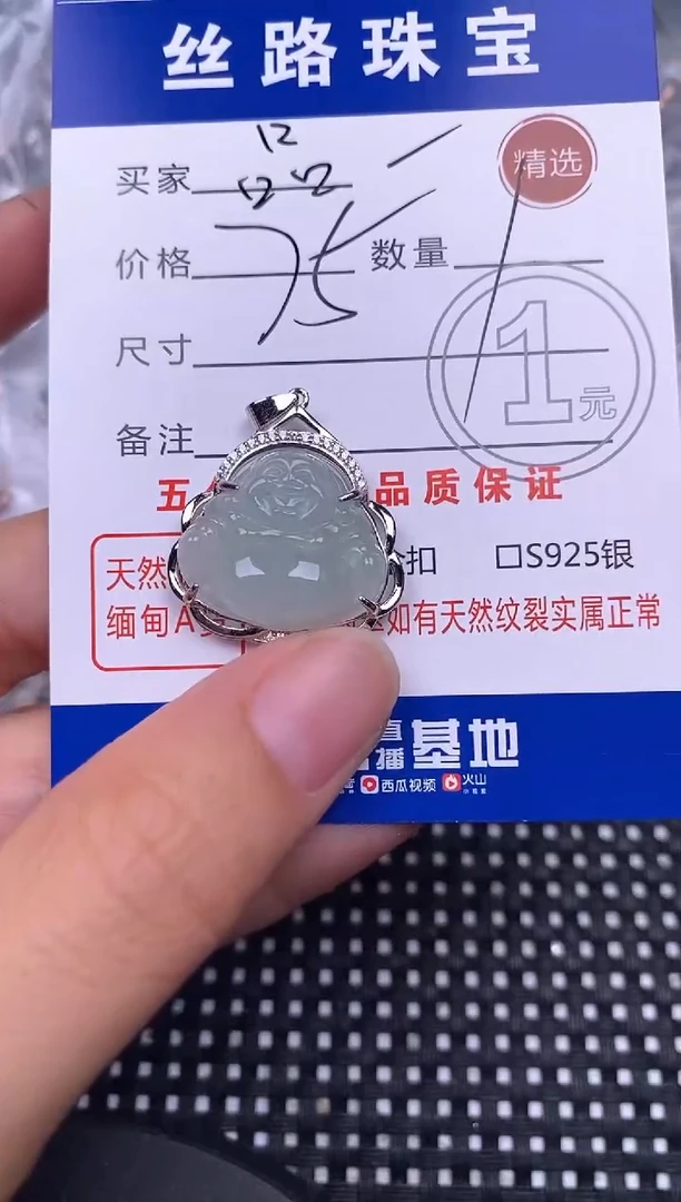 颈饰银S925镶嵌翡翠品*挂件