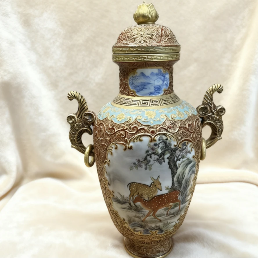 景德镇陶瓷双耳瓶