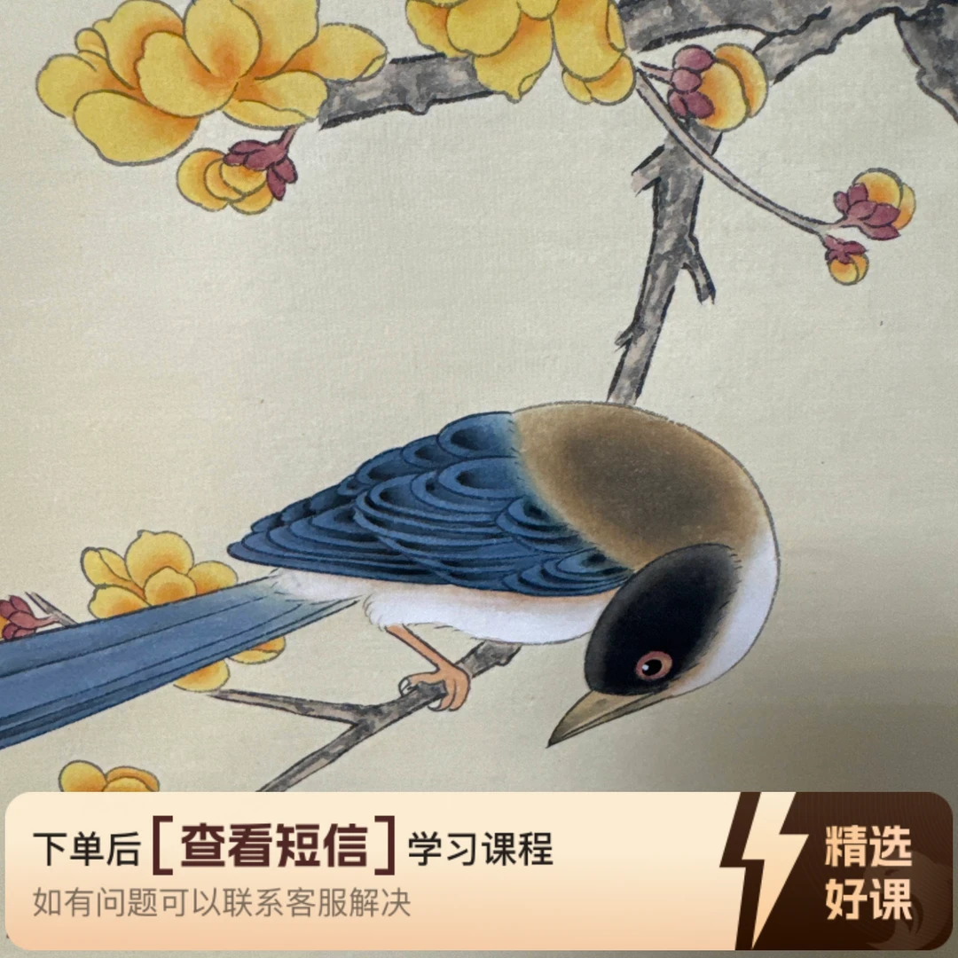 工笔画 大四条屏课程（留意短信解锁课程）