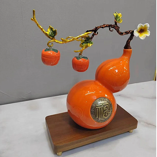 25新款葫芦摆件家居寓意玄关办公室高档桌面客厅装饰陶瓷新居礼物