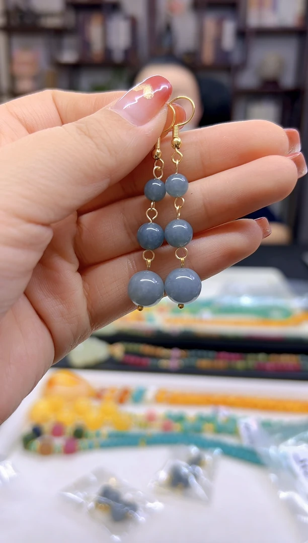 【闪购商品】翡翠耳饰14K金镶嵌耳坠E735