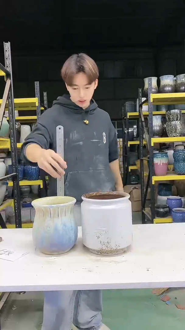 紫砂花盆宜兴紫砂粗陶花盆15*18