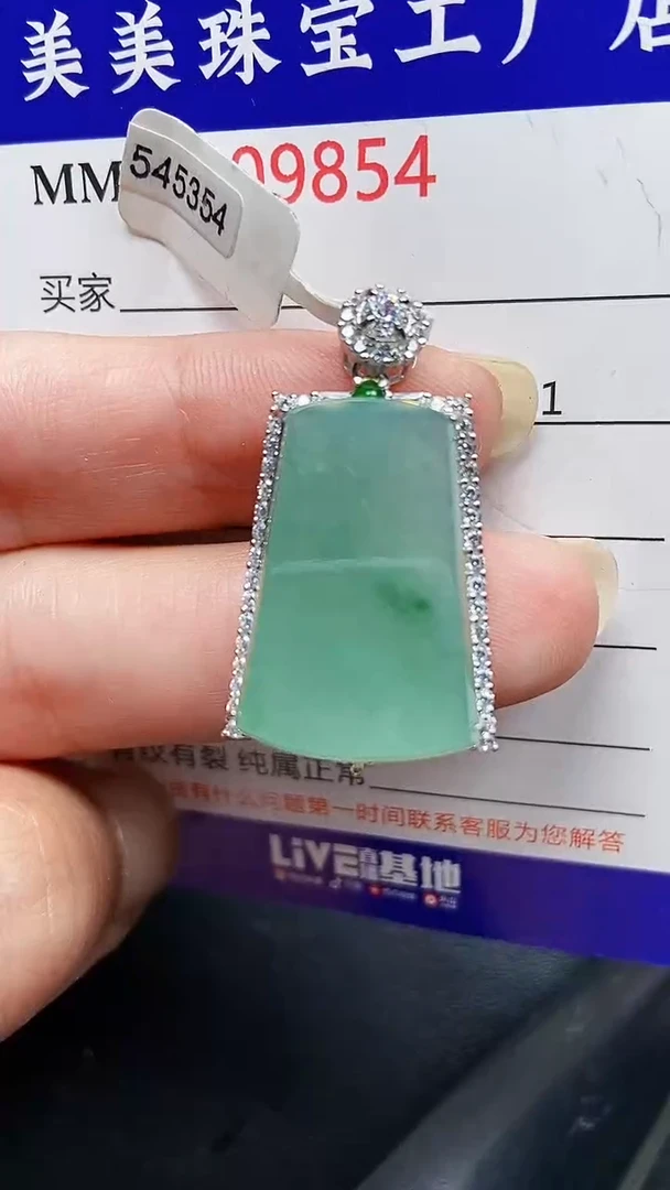 颈饰银S925镶嵌翡翠9854