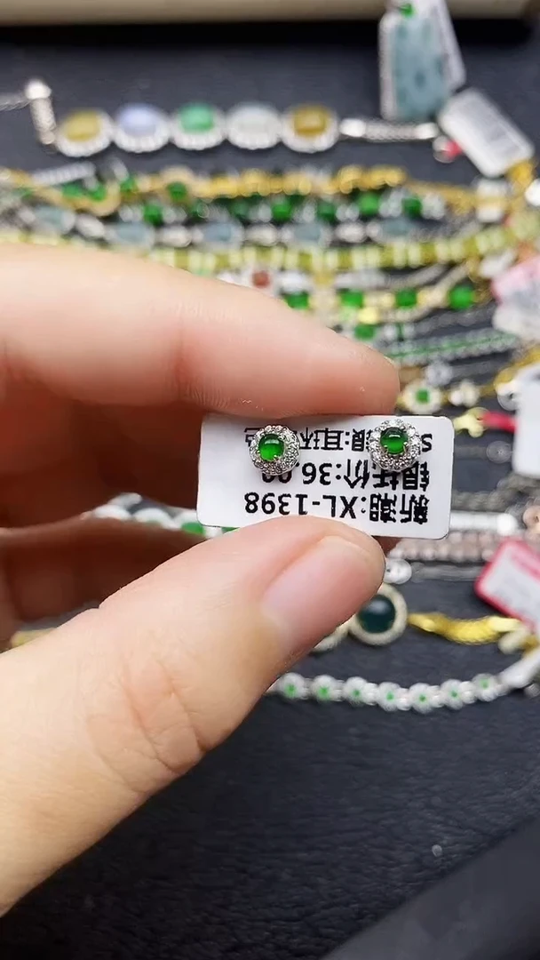 银S925镶嵌戒指翡翠1