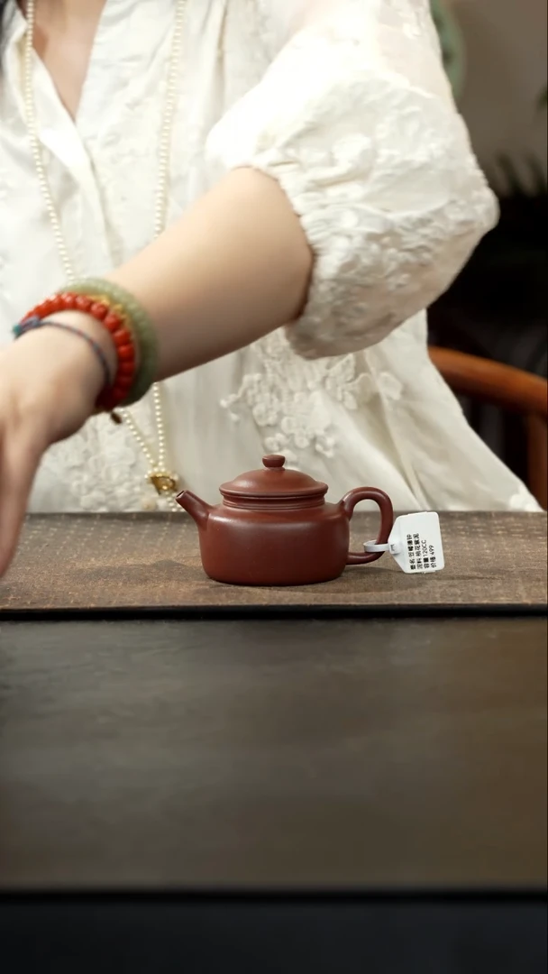 茶壶紫砂桃花紫泥笠帽德钟120cc