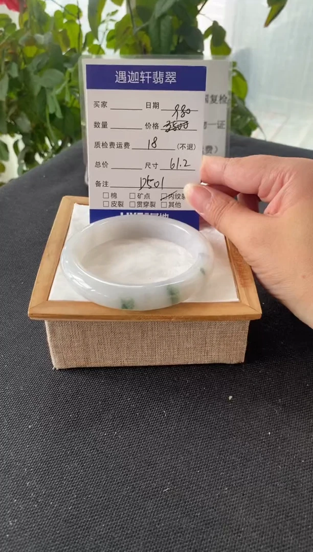 未镶嵌手镯翡翠61.5圈口 D501编码