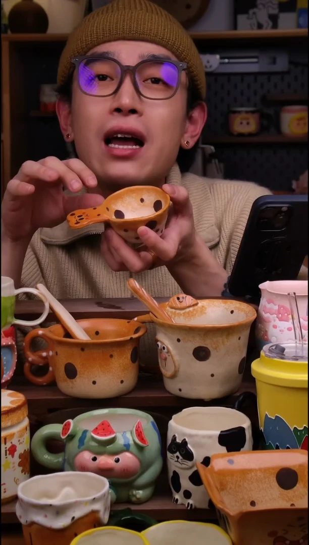 杯子陶景德镇可爱设计师款陶瓷