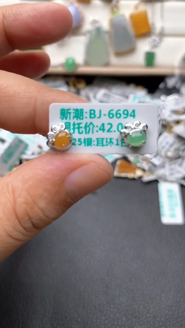 银S925镶嵌戒指翡翠1