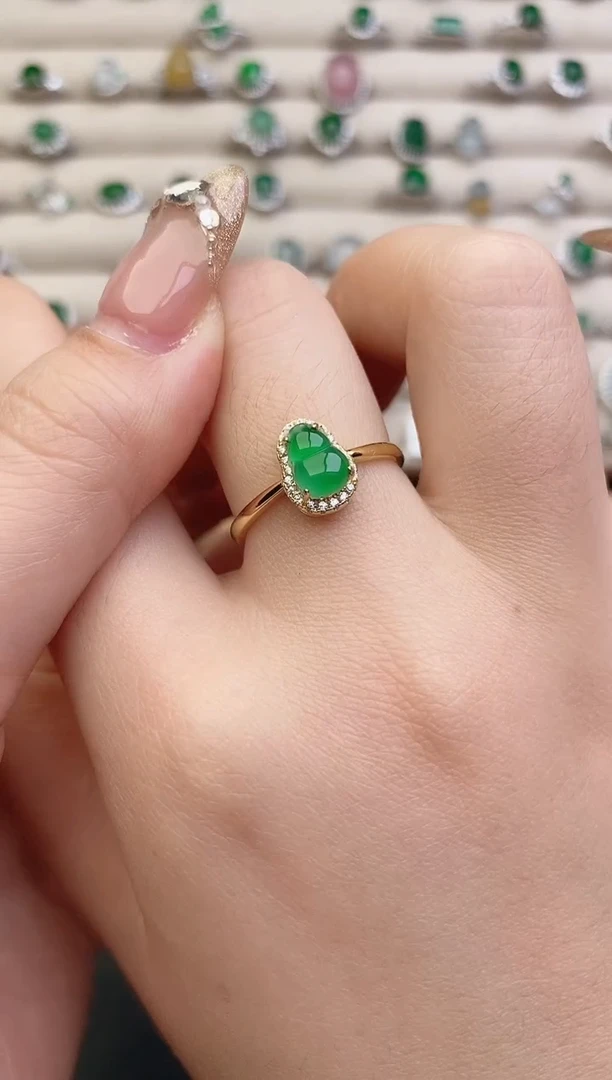 银S925镶嵌戒指翡翠0