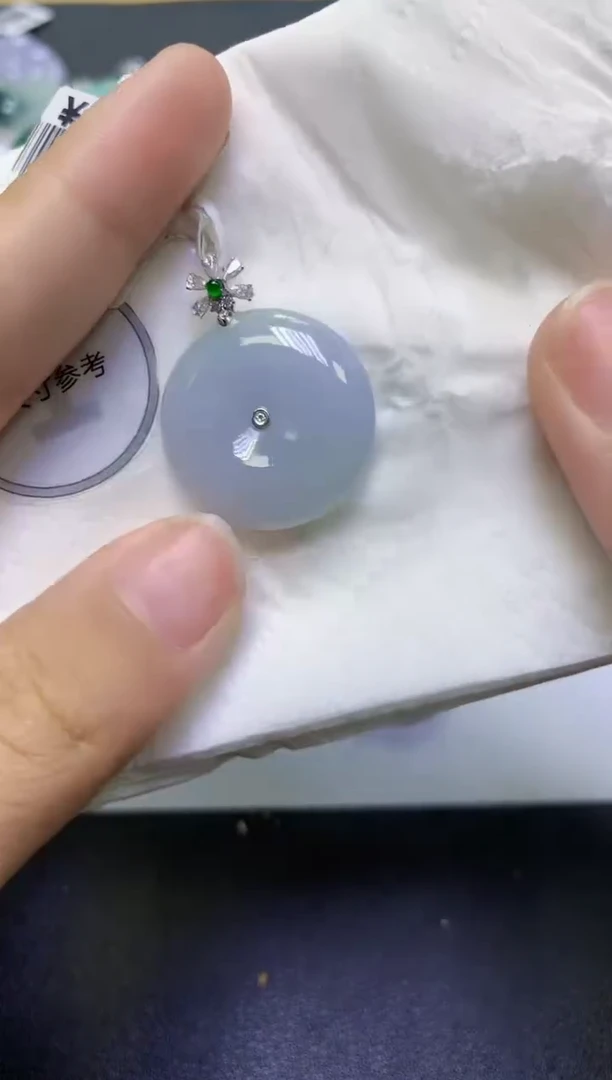 翡翠18K金镶嵌颈饰天然缅甸翡翠A货百元以上9元证书费自理