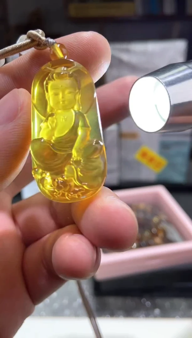 琥珀颈饰未镶嵌阿弥陀佛宝宝佛