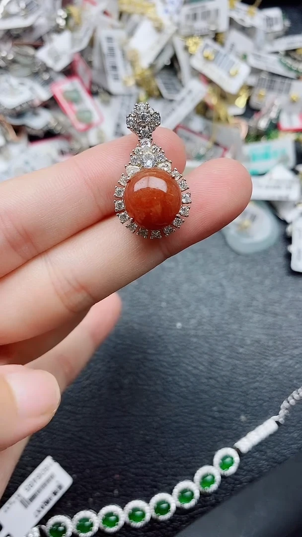 银S925镶嵌戒指翡翠1