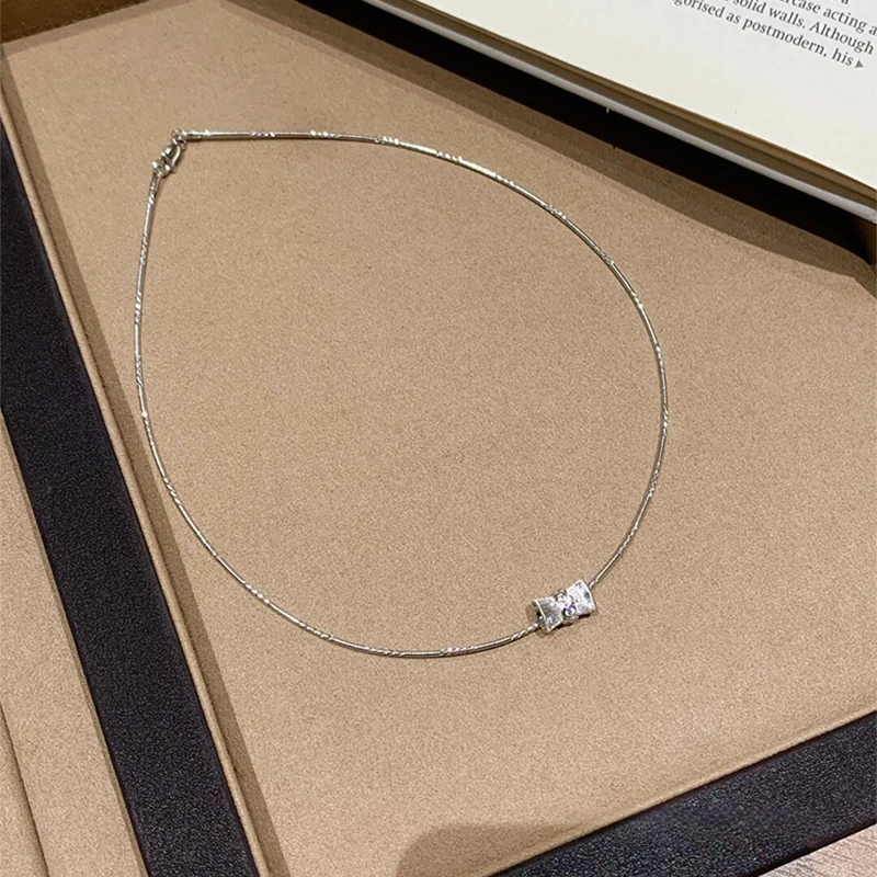 铜合金项链 拉丝小蛮腰项链2025年新款爆款轻奢气质高级感锁骨链