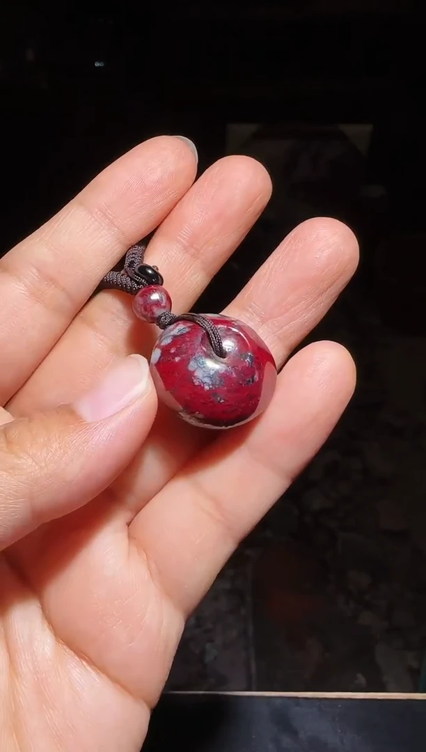 天然辰砂朱砂平安扣40