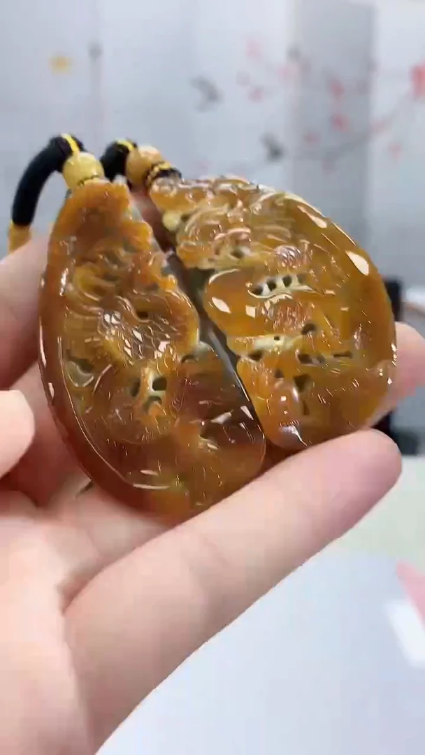 未镶嵌定制翡翠5060bb-毛货挂件一对148