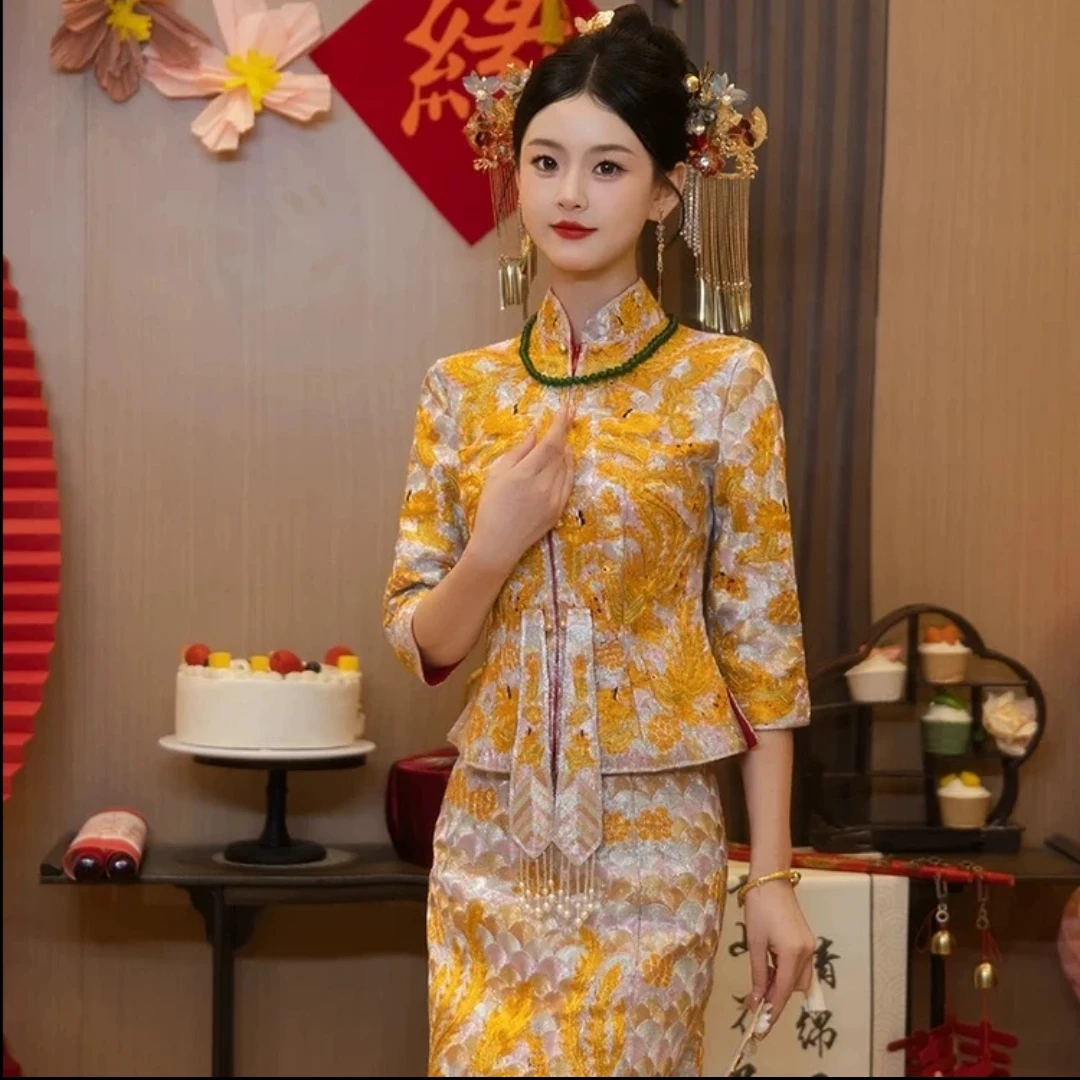 新款高端龙凤褂新娘结婚中式秀禾服出阁服