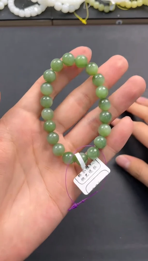 未镶嵌手串和田玉俄碧猫眼手串卡10微色差