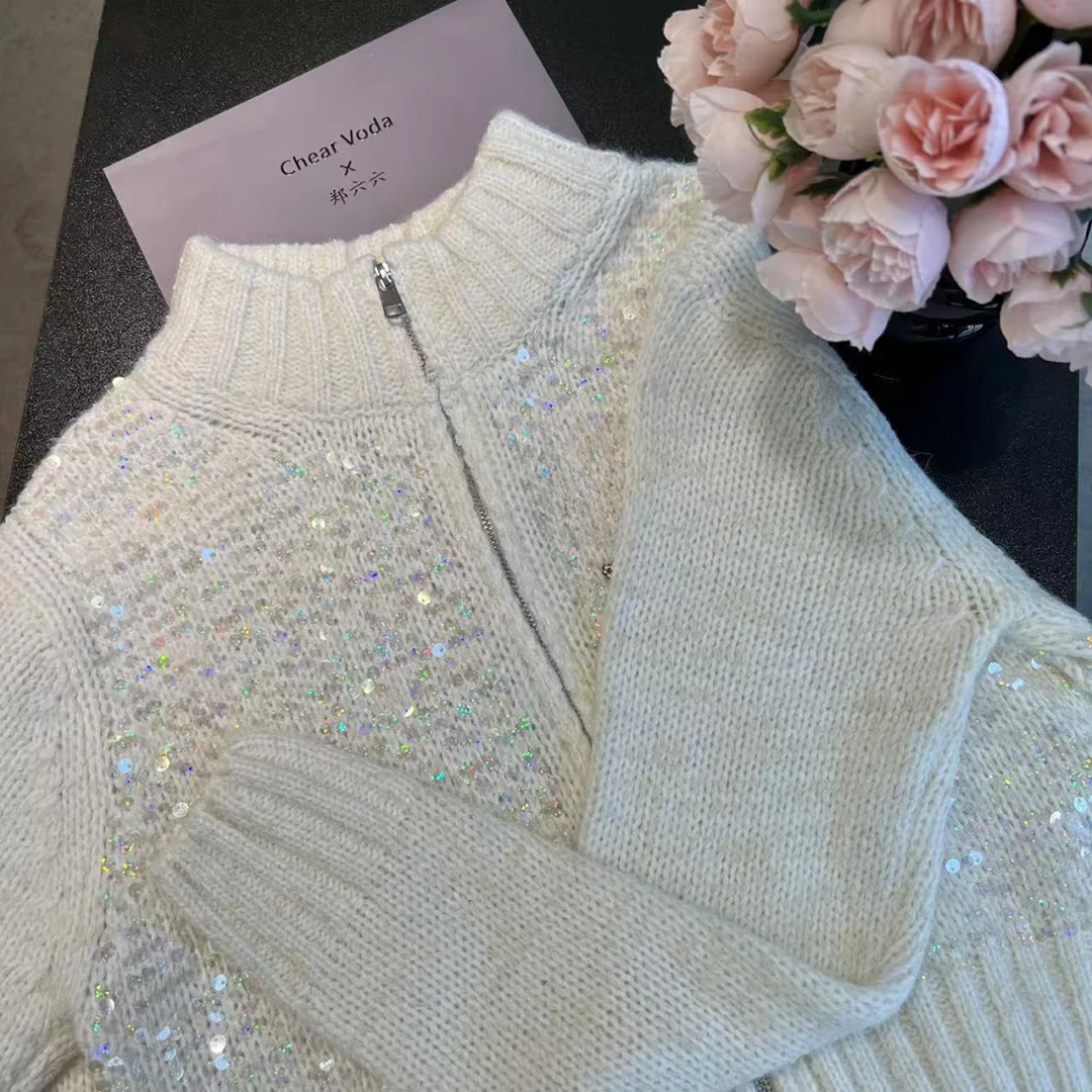 气质闪闪拉链毛衣41223