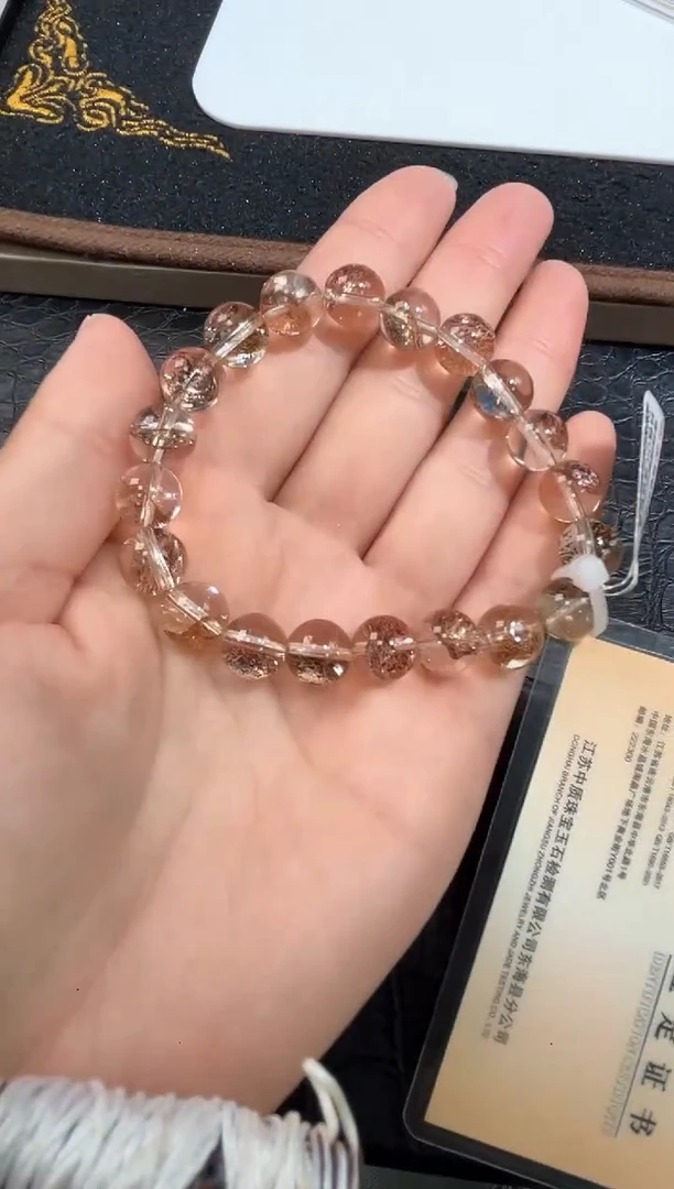 未镶嵌手链水晶8号金箔锦鲤胶花单圈10+mm