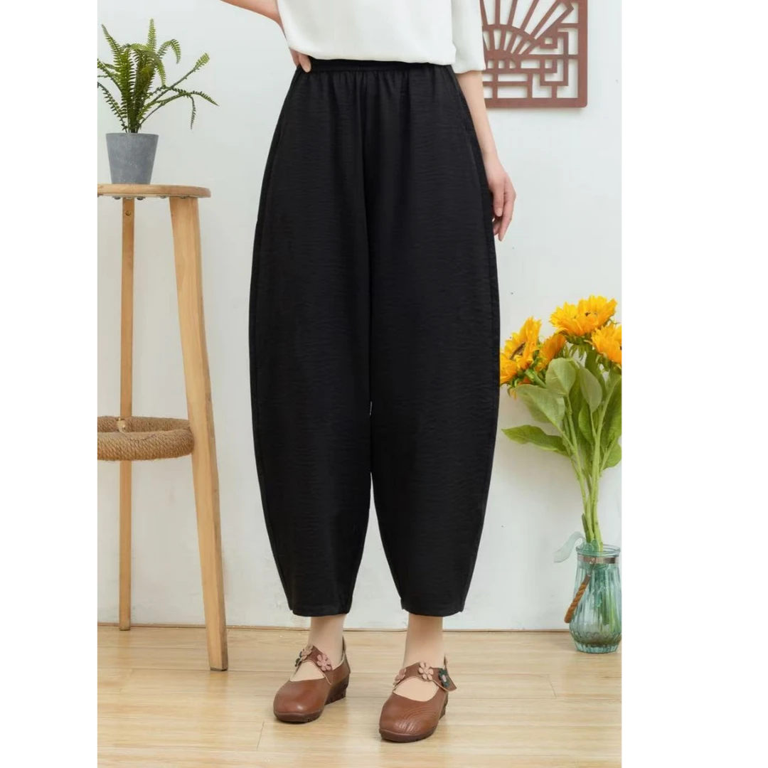 高品质韩版时尚显高显瘦百搭休闲八分弯刀哈伦裤niuy