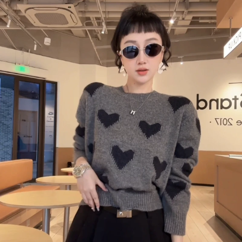 XIAOBAI女士羊毛针织女2025新款冬圆领休闲时尚毛衣打底衫