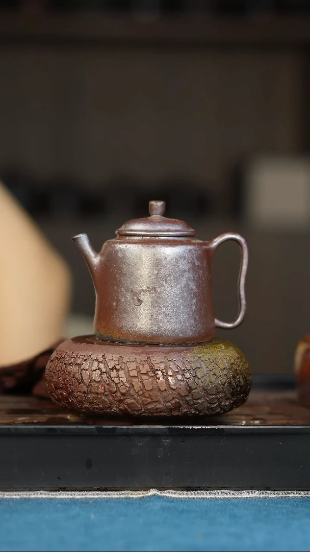 茶壶紫砂柴烧紫砂天青编钟100cc