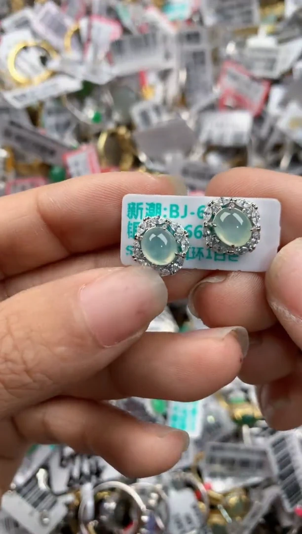 银S925镶嵌戒指翡翠333---9