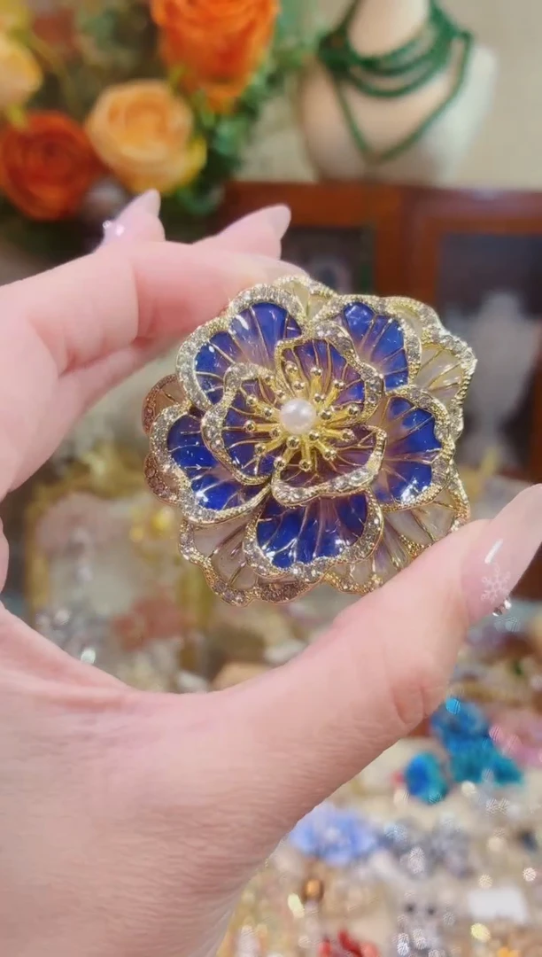 合成立方氧化锆铜合金紫色牡丹花