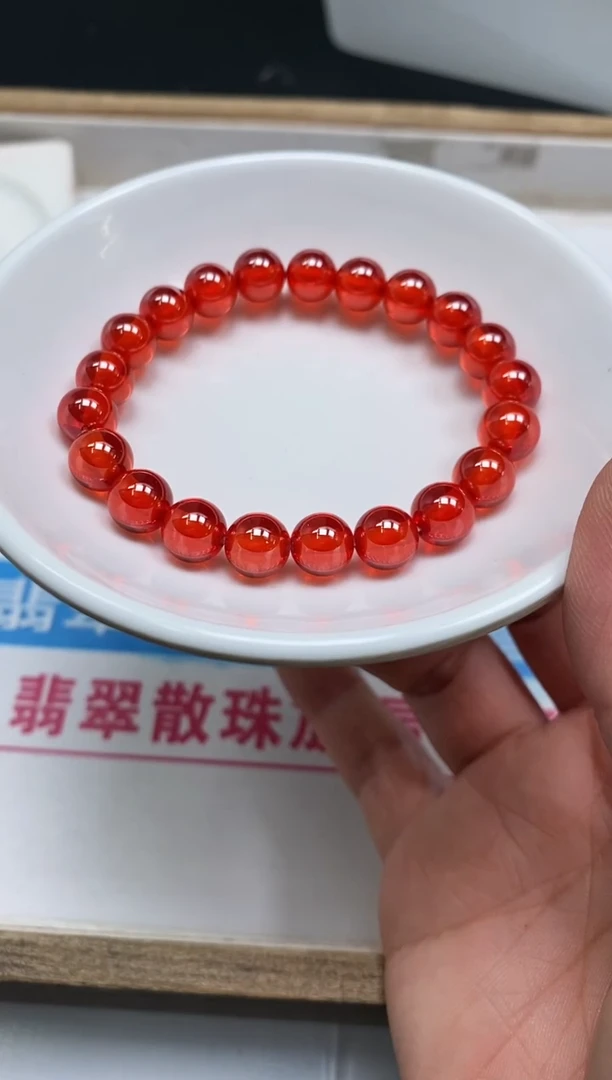 散珠天然锆石未镶嵌D340 红锆石8mm5个15元