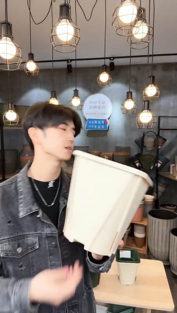 大号控根盆绿色带托5套+白色托5个