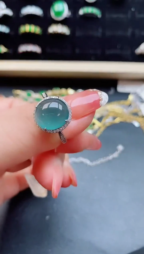 【闪购商品】翡翠戒指银S925镶嵌12121