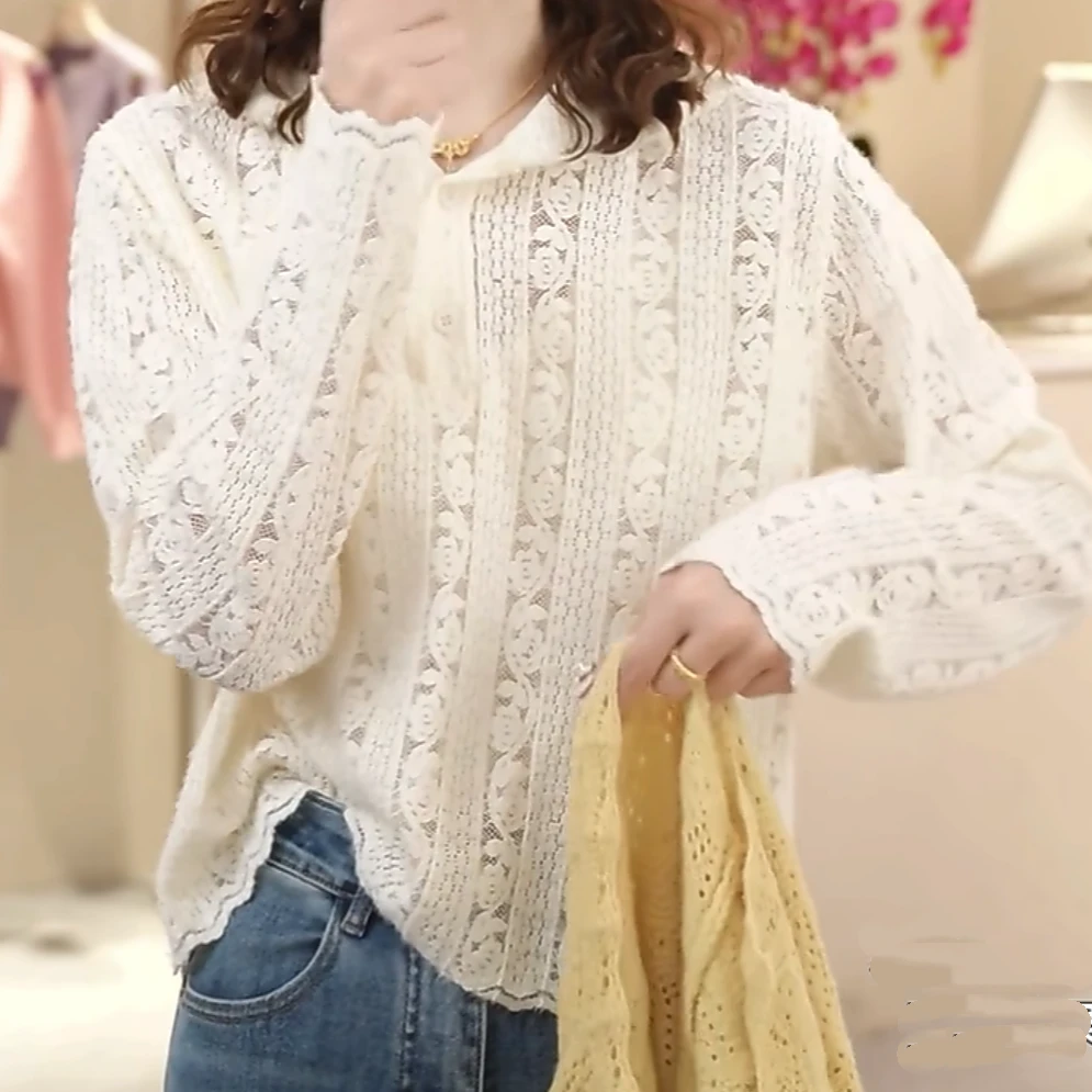 花朵戴帽仙仙蕾丝上衣2025新款春设计感拼接连帽衫气质高级感时尚