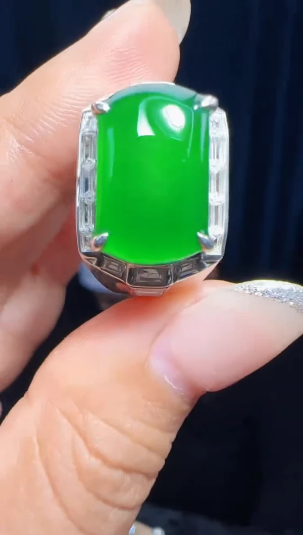 未镶嵌定制翡翠翡翠戒指78